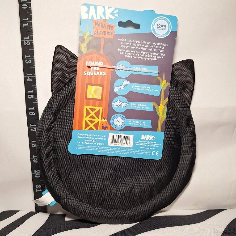 NWT Bark Black Catch Dog Toy All Dog Sizes